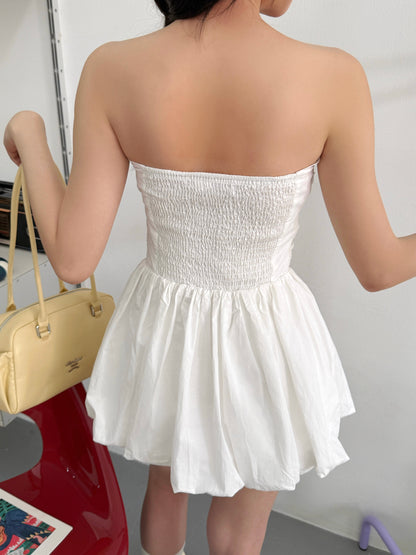 Pixie Puff Dress (White)