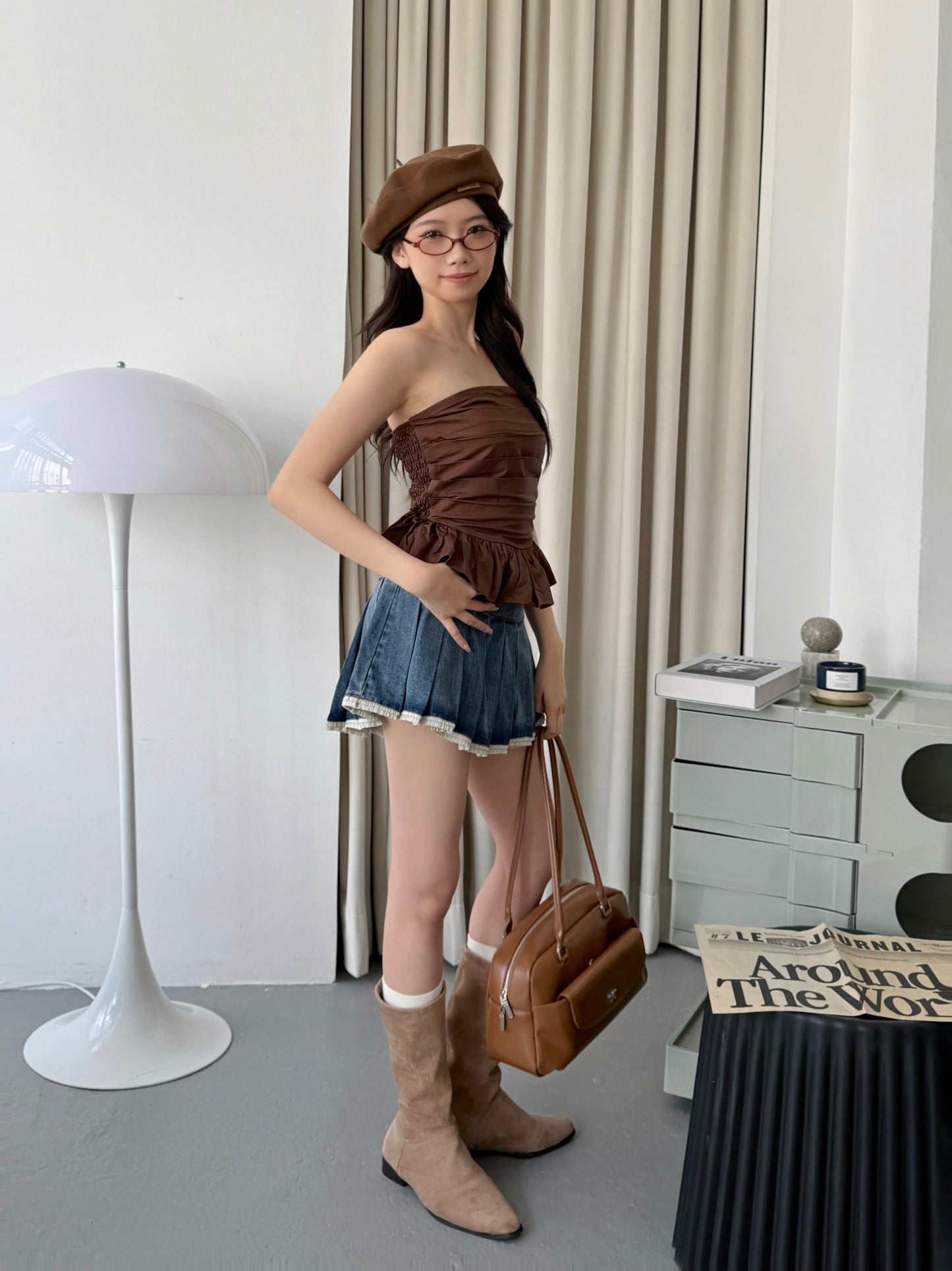 Poly Pleated Skirt