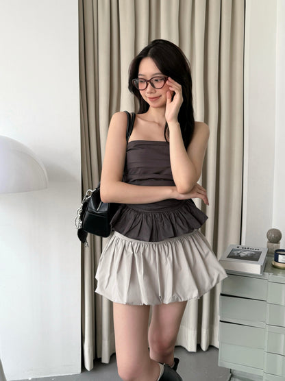Cherie Ruffle Top (Dark Grey)