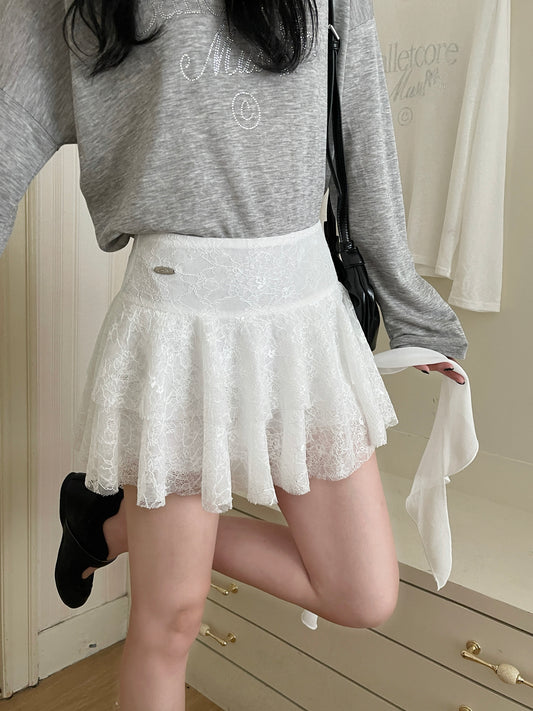 Tulle Wave Skirt WHITE