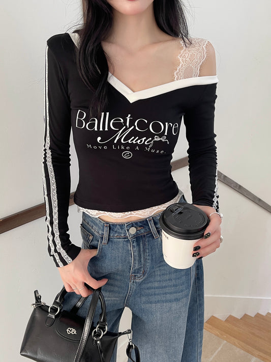 Ballet Lacey Top BLACK