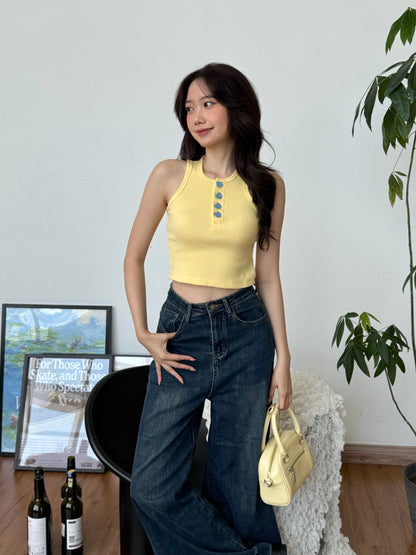 Cu Button Tank Top (Yellow)