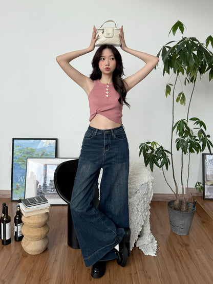 Cu Button Tank Top (Pink)