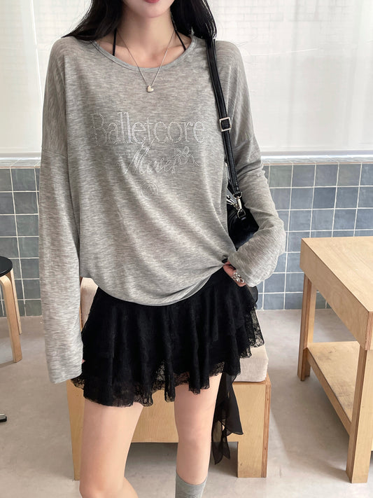 Ballet Soft Knit Top GREY