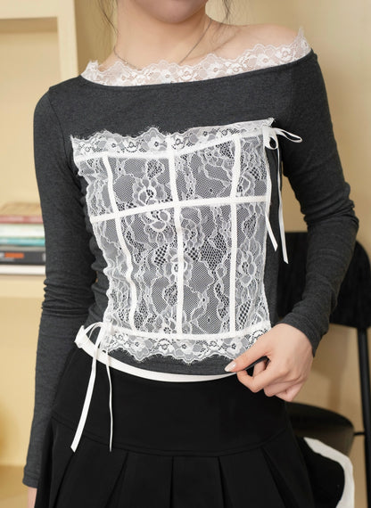 Lumiere Lace Top (Dark Grey)
