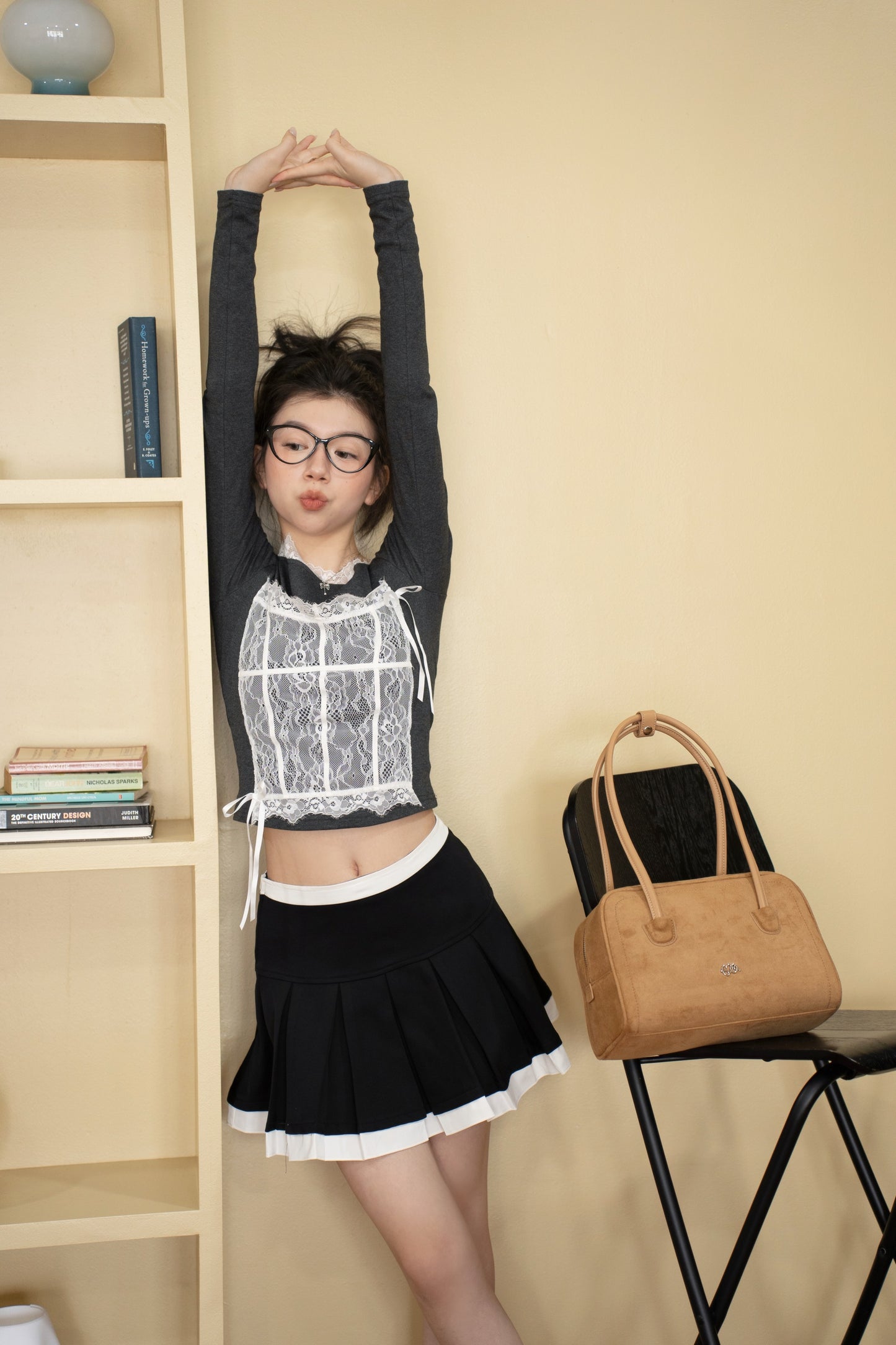 Lumiere Lace Top (Dark Grey)