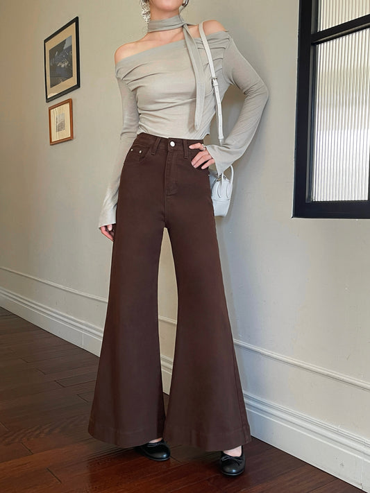Lexi Retro Flared Jeans Brown