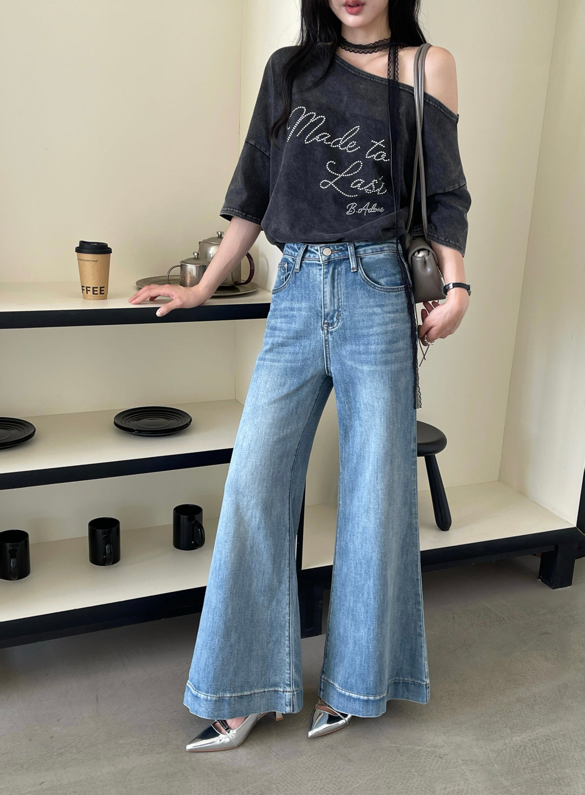 Lexi Retro Flared Jeans Light Blue