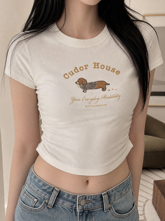 Cudor House Crop Top WHITE
