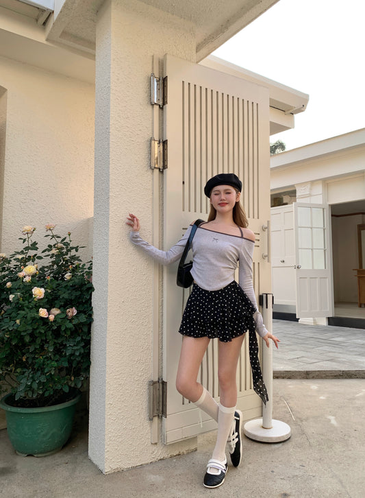 Poe Dotted Skirt BLACK