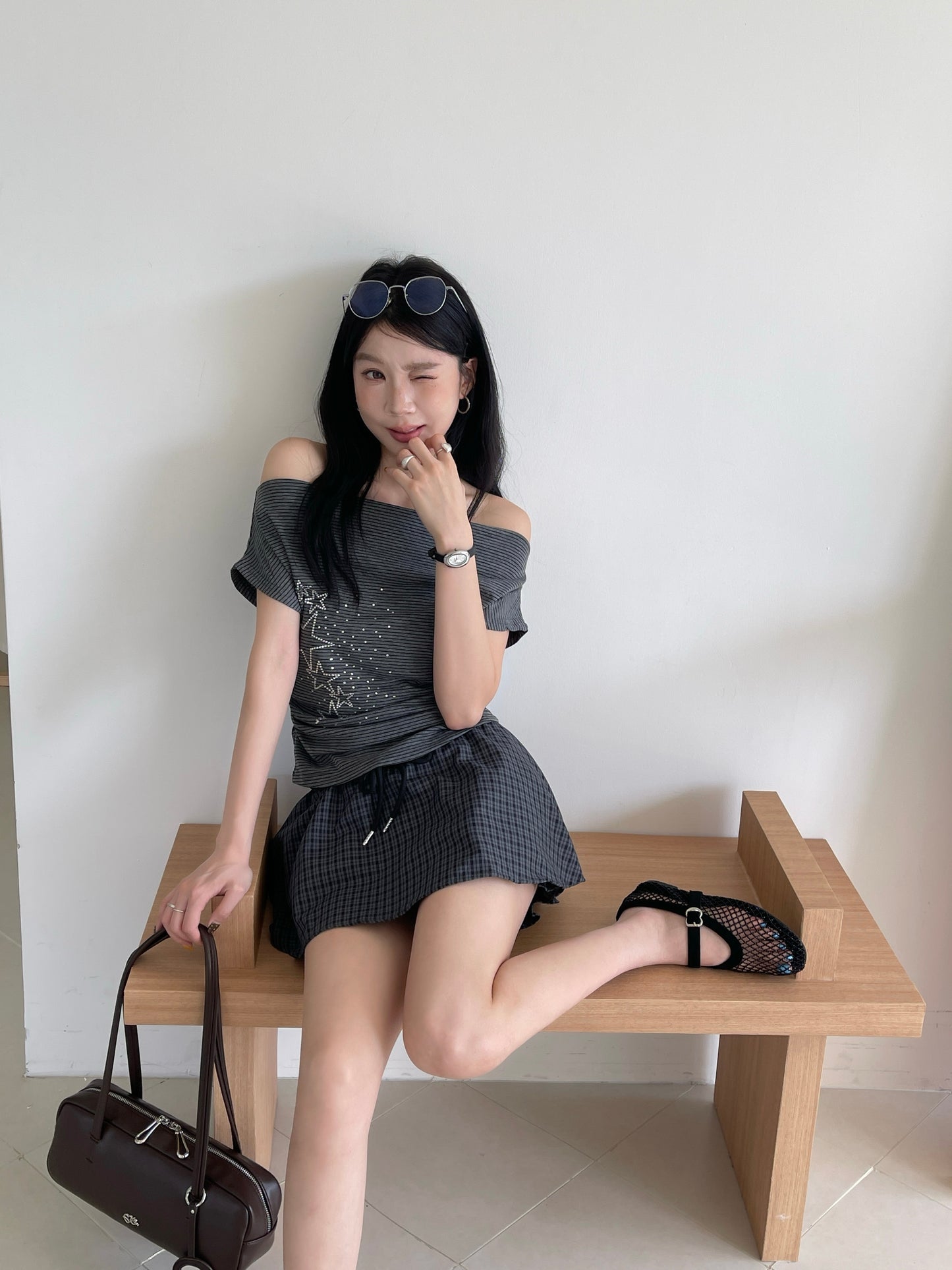 Starlight Striped Top BLACK