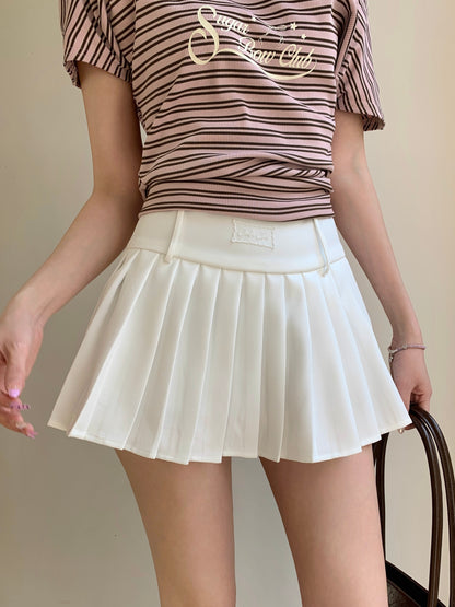 Volie Pleated Skirt WHITE