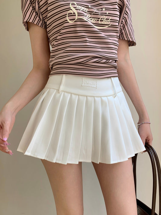 Volie Pleated Skirt WHITE