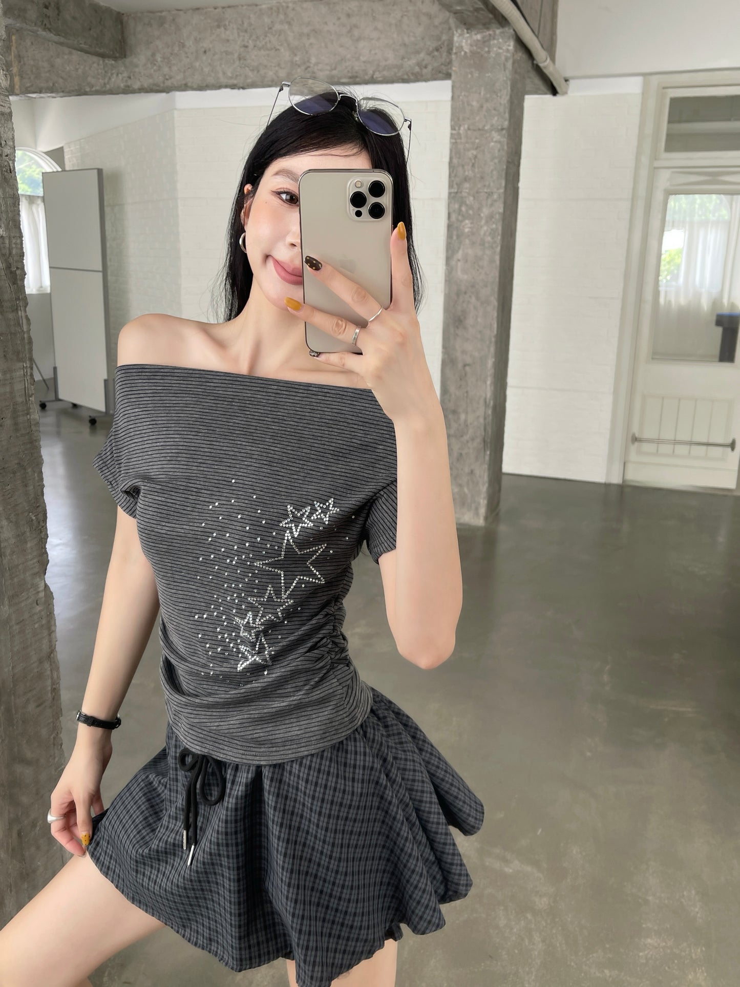 Starlight Striped Top BLACK
