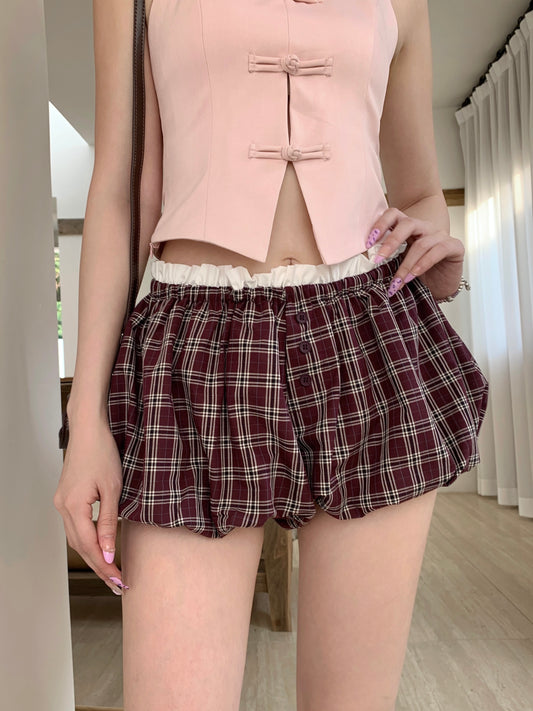 Mila Bubble Skorts RED