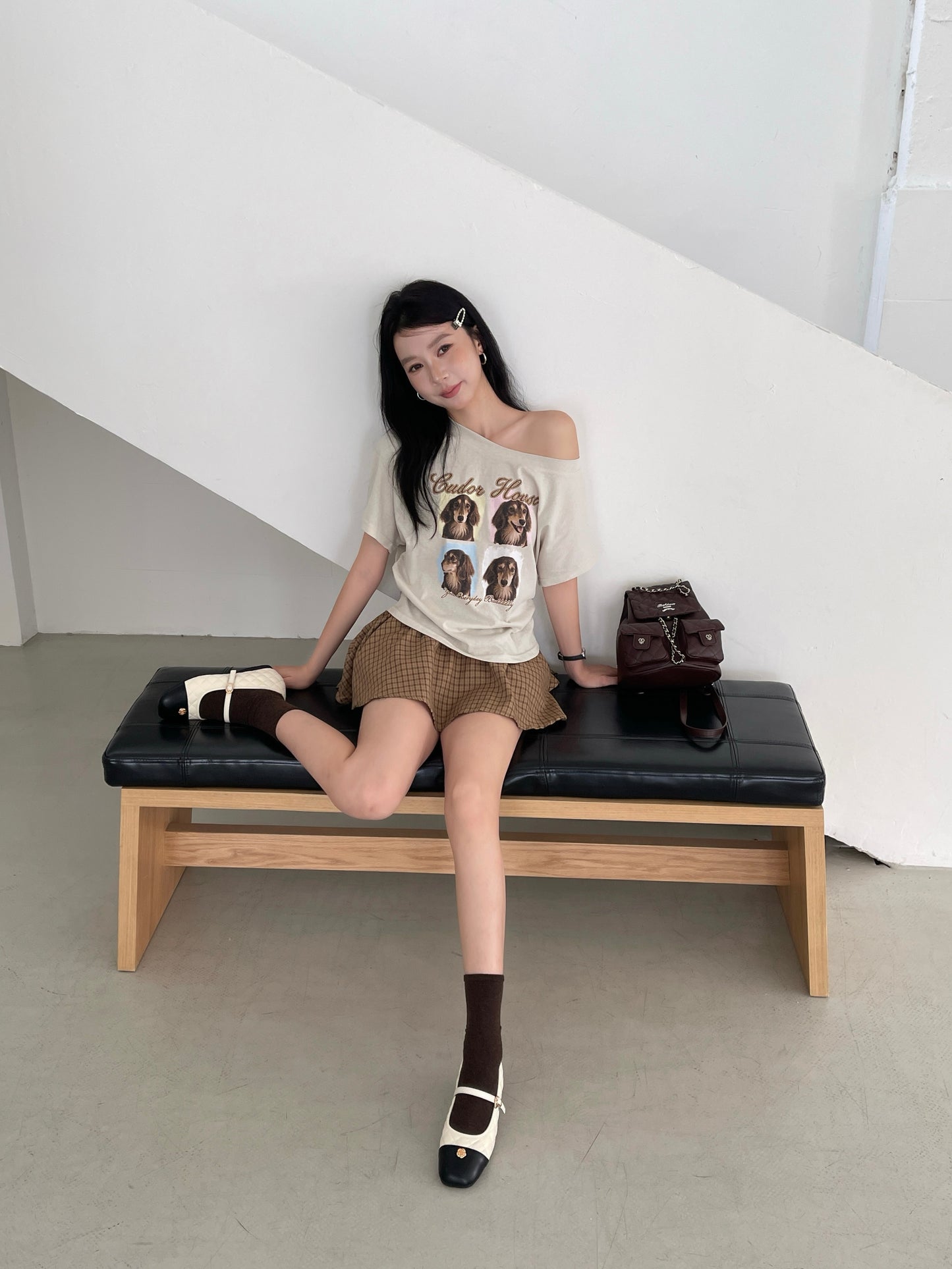 Cudor Buddy Off Shoulder Top BEIGE