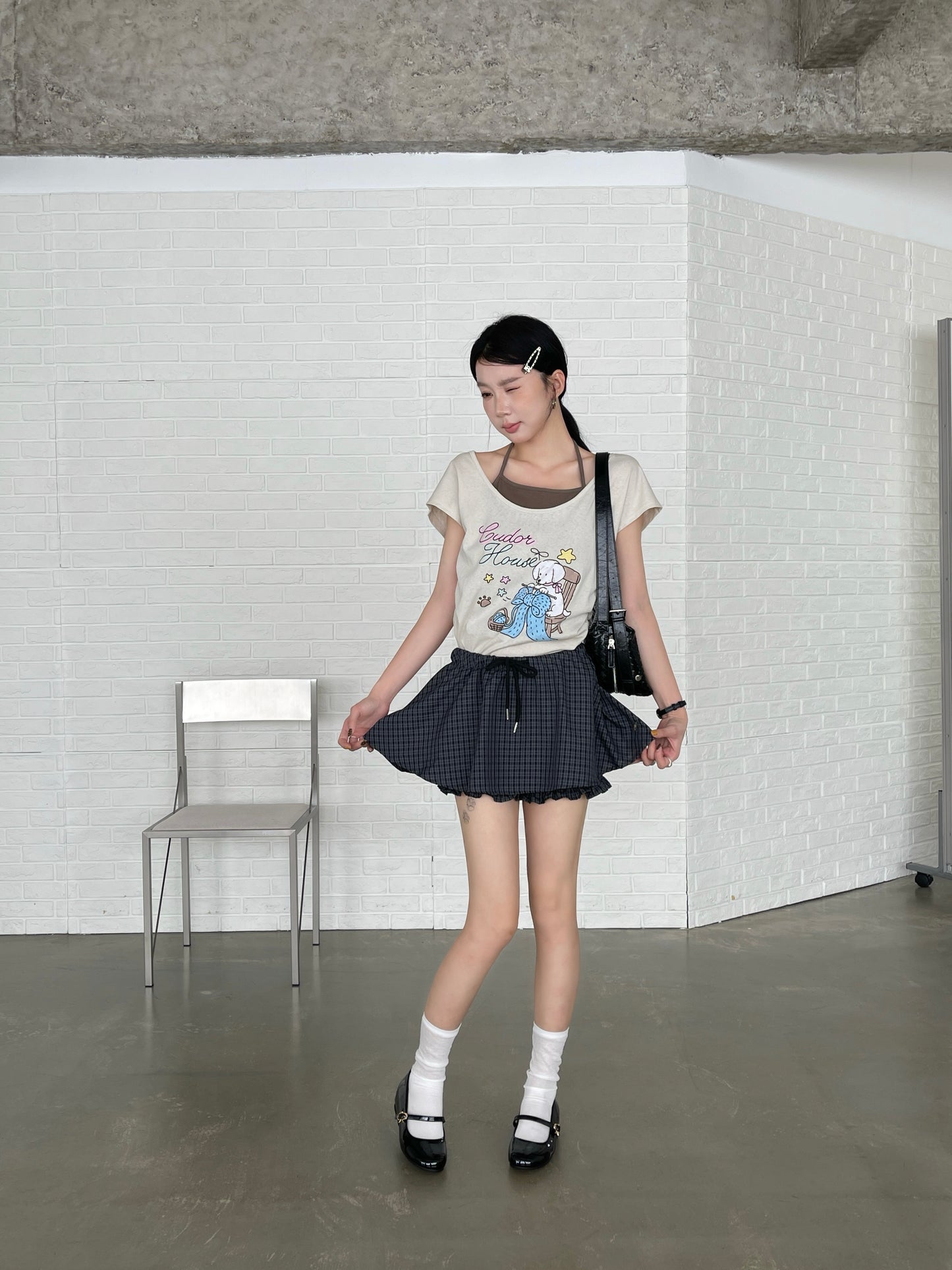 Starry Plaid Skorts BLUE