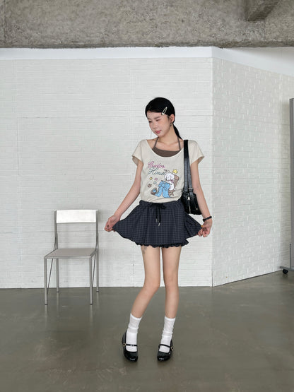 Starry Plaid Skorts BLUE