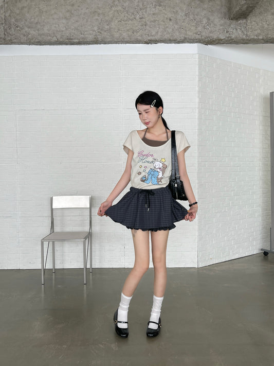 Starry Plaid Skorts BLUE